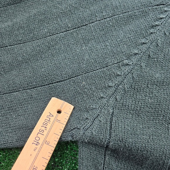 American Eagle Sweater Mens XL Green‎ V Neck Striped Knit Vintage 90s Preppy - Picture 4 of 9